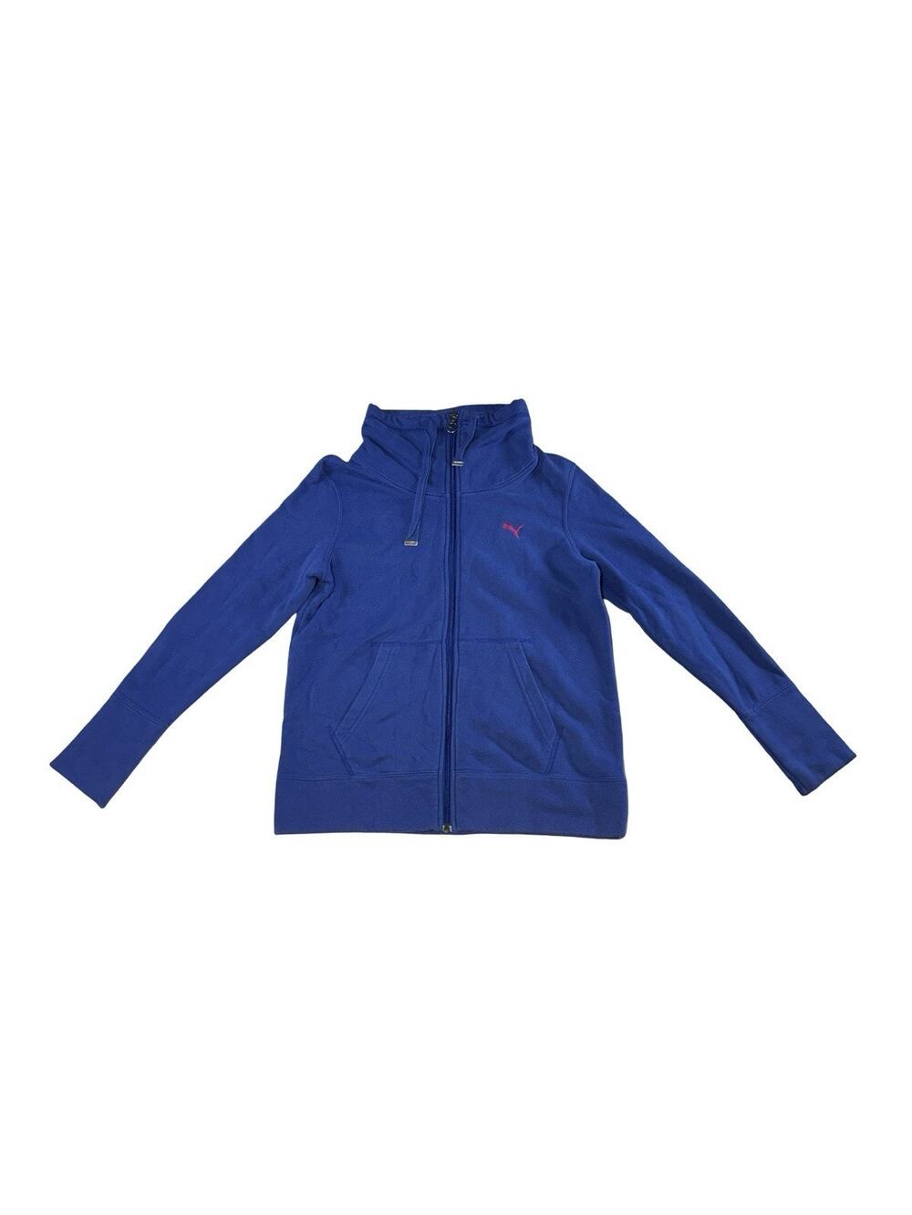 Puma Women’s Medium Blue Full Zip Funnel Neck Sweatshirt Jacket Logo